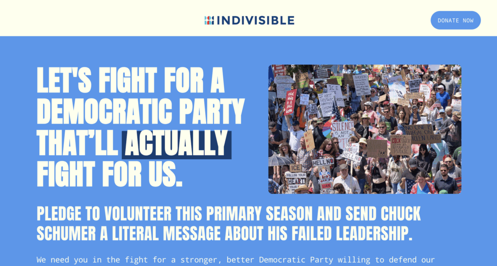 Indivisible web site screenshot
