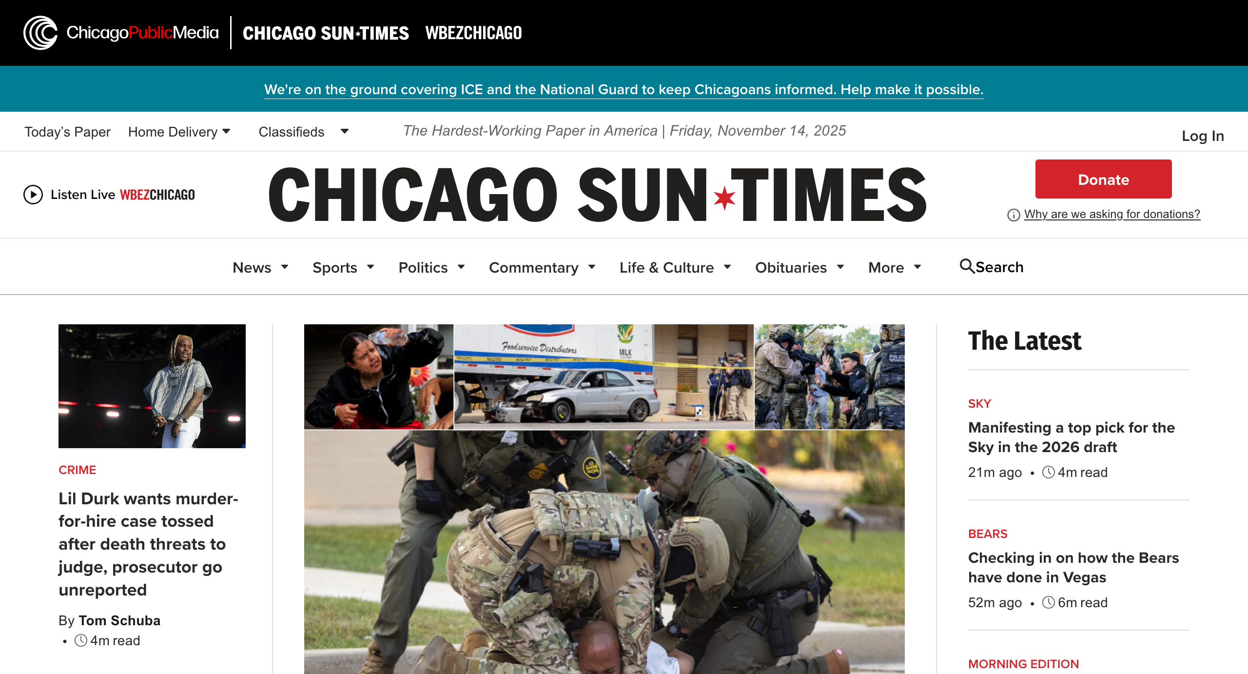 Chicago Sun-Times web site screenshot